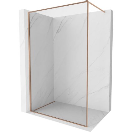 Mexen Kioto-F, sprchová zástena s rámom 85 x 202 cm, 8 mm číre sklo, profil medená matná, 800-085-104-65-00
