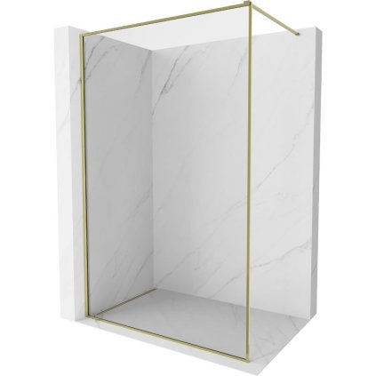 Mexen Kioto-XF, sprchová zástena s rámom 120 x 202 cm, 10mm číre sklo, zlatý lesklý profil, 800-120-104-50-00-X