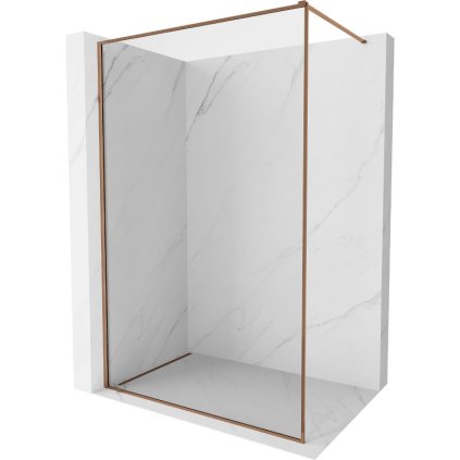 Mexen Kioto-XF, sprchová zástena s rámom 100 x 202 cm, 10mm číre sklo, profil ružové zlato, 800-100-104-60-00-X