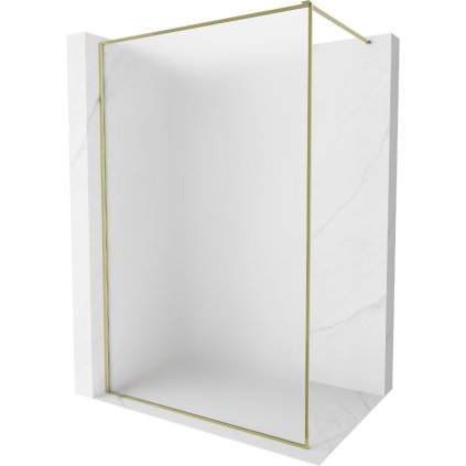 Mexen Kioto-XF, sprchová zástena s rámom 140 x 202 cm, 10mm sklo námraza, zlatý lesklý profil, 800-140-104-50-30-X