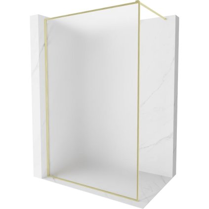 Mexen Kioto-XF, sprchová zástena s rámom 130 x 202 cm, 10mm sklo námraza, zlatý matný profil, 800-130-104-55-30-X