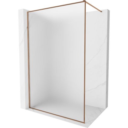 Mexen Kioto-XF, sprchová zástena s rámom 130 x 202 cm, 10mm sklo námraza, profil ružové zlato, 800-130-104-60-30-X