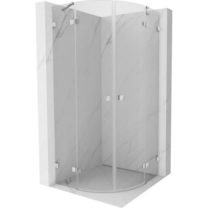 Mexen Lunar, polkruhový výklopný sprchový kút 70 x 70 cm, 8mm číre sklo, chrómový profil, 833-070L-070P-01-00