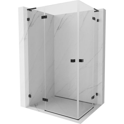 Mexen Lunar, L Duo výklopný sprchový kút 80 x 70 cm, 8mm číre sklo, čierny profil, 834L-080L-070P-70-00