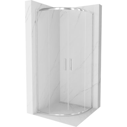Mexen Rio, štvrťkruhový sprchovací kút s posuvnými dverami 70(dvere) x 70(dvere) x 190 cm, 6mm číre sklo, chrómový profil, 863-070-070-01-00