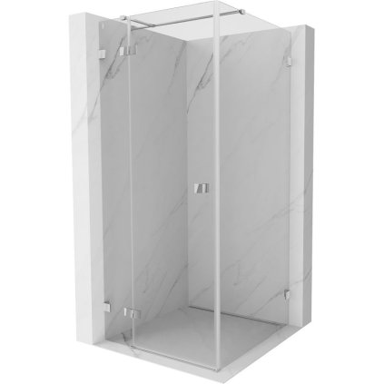 Mexen Lunar T, sklápací sprchový kút ľavý 120 x 120 cm, 8mm číre sklo, chrómový profil, 834T-120-120-01-00-L