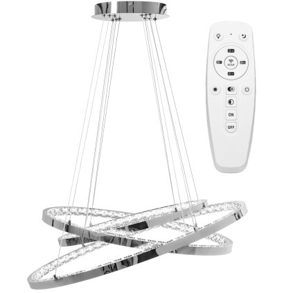 Toolight, LED krištáľové závesné svietidlo APP772-3CP, chrómová, OSW-05023