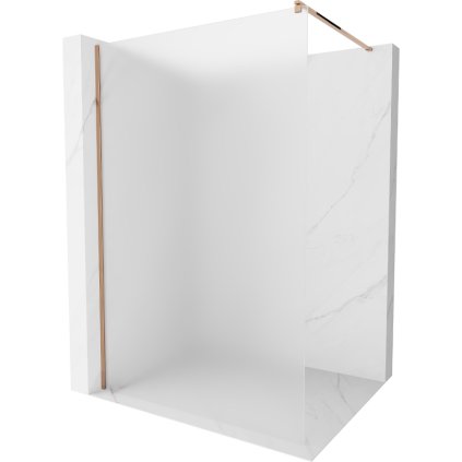 Mexen, Mexen Kioto ścianka prysznicowa Walk-in 130 x 200 cm, szron 8 mm, różowe złoto - 800-130-101-60-30