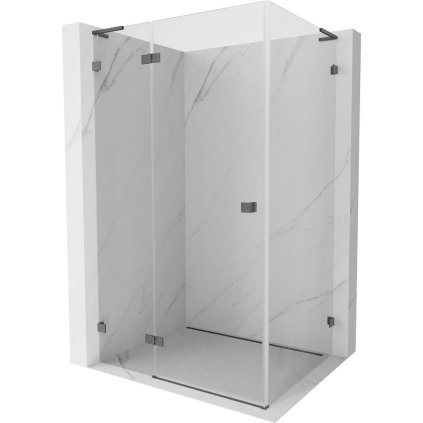 Mexen Lunar, L sklápací sprchový kút ľavý 90 x 70 cm, 8mm číre sklo, profil grafit brúsený, 834L-090-070-66-00-L