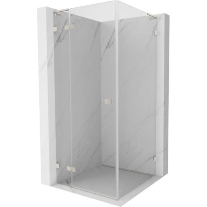 Mexen Lunar, L sklápací sprchový kút ľavý 80 x 80 cm, 8mm číre sklo, oceľový profil, 834L-080-080-97-00-L