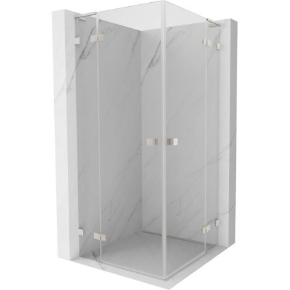 Mexen Lunar, L Duo výklopný sprchový kút 95 x 95 cm, 8mm číre sklo, oceľový profil, 834L-095L-095P-97-00