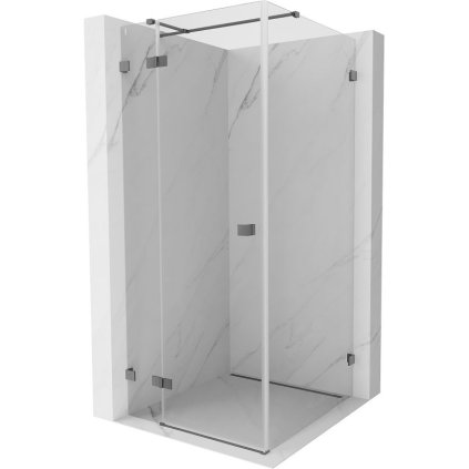 Mexen Lunar T, sklápací sprchový kút ľavý 110 x 110 cm, 8mm číre sklo, grafitový profil, 834T-110-110-95-00-L
