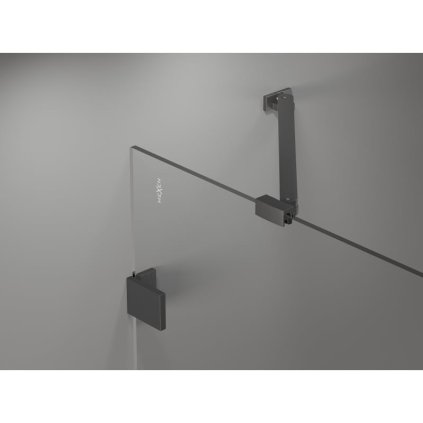 Mexen Lunar-B, sklápací sprchový kút ľavý 100 x 70 cm, 8mm číre sklo, profil grafit brúsený, 832-100-070-66-00-L
