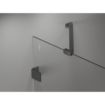 Mexen Lunar-B, sklápací sprchový kút ľavý 100 x 100 cm, 8mm číre sklo, profil grafit brúsený, 832-100-100-66-00-L