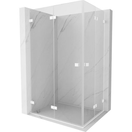 Mexen Lunar-F Duo, skladací sprchový kút 95 x 75 cm, 6mm číre sklo, biely profil, 836-095L-075P-20-00