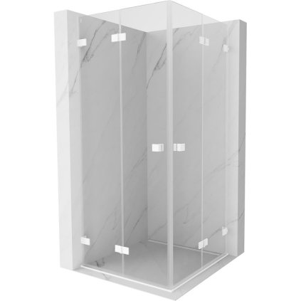 Mexen Lunar-F Duo, skladací sprchový kút 95 x 95 cm, 6mm číre sklo, biely profil, 836-095L-095P-20-00