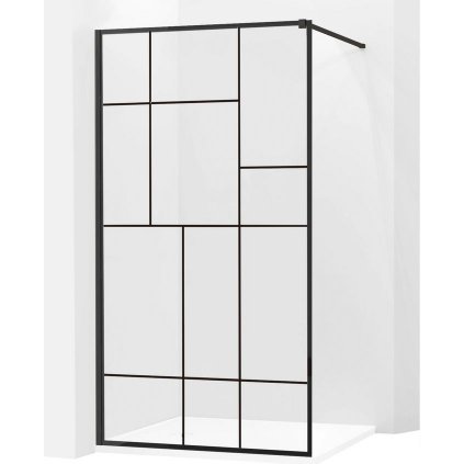58381 7 mexen kioto sprchova zastena walk in 8mm 100x200 cm cierny vzor 2 800 100 000 00 78