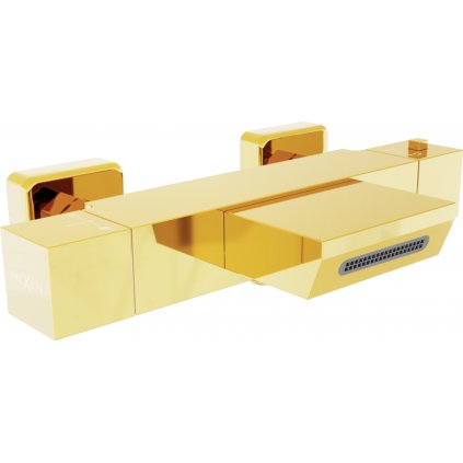 Mexen CUBE termostatická vaňová batéria, zlatá, 77360-50