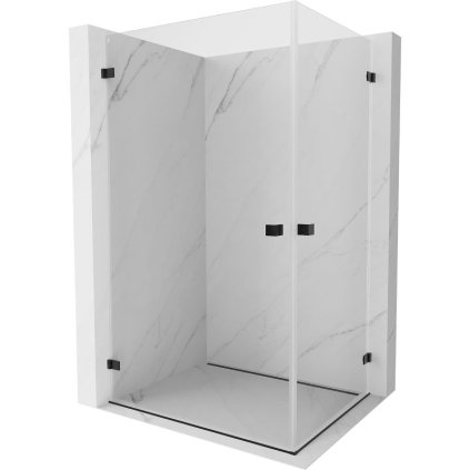Mexen Lunar-B Duo výklopný sprchový kút 100 x 70 cm, číre sklo, čierna matná, 832-100L-070P-70-00