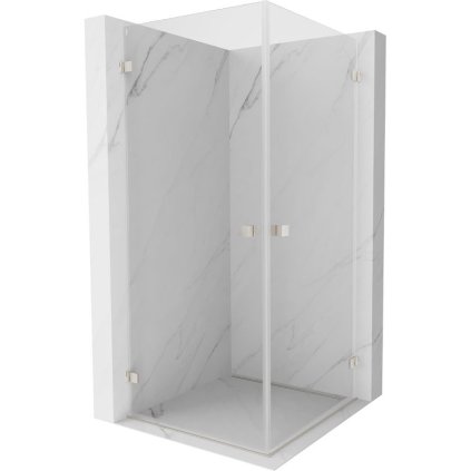 Mexen Lunar-B Duo výklopný sprchový kút 70 x 70 cm, číre sklo, brúsená oceľ, 832-070L-070P-97-00