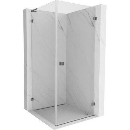 Mexen Lunar-B L výklopný sprchový kút pravý 90 x 90 cm, číre sklo, grafitová, 832L-090-090-95-00-P