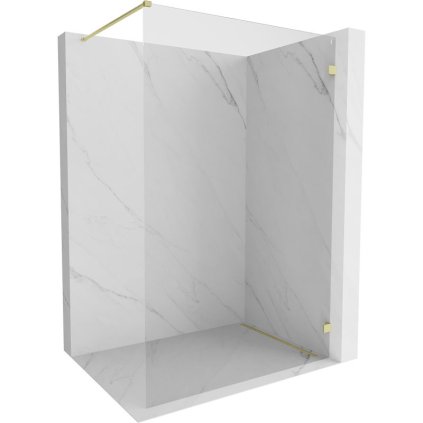 Mexen Lunar sprchová stena pravá 100 x 200 cm, 8mm číre sklo, zlatá matná, 830-100-000-55-00-P