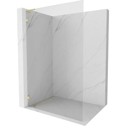 Mexen Lunar L sprchová stena ľavá 60 x 200 cm, 8mm číre sklo, zlatá matná, 830L-060-000-55-00-L