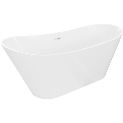 Mexen Dora, voľne stojaca vaňa 160 x 75 cm, biela, biely prepad, 52071607500-20
