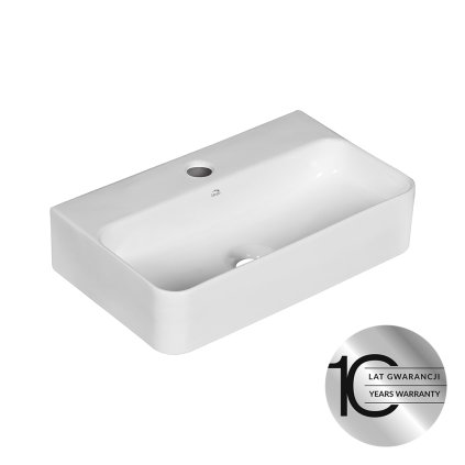 Laveo, keramické umývadlo 455x285x105 mm, biela lesklá, LAV-VUK_6145