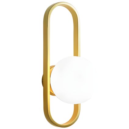 Toolight, nástenné svietidlo 1xE27 APP1756-1W, zlatá matná-biela, OSW-04316