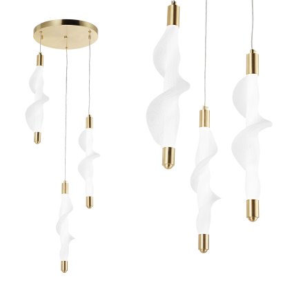 Toolight, LED stropné svietidlo 27W, 4000K, G009-3CPR, biela-zlatá lesklá, OSW-06316