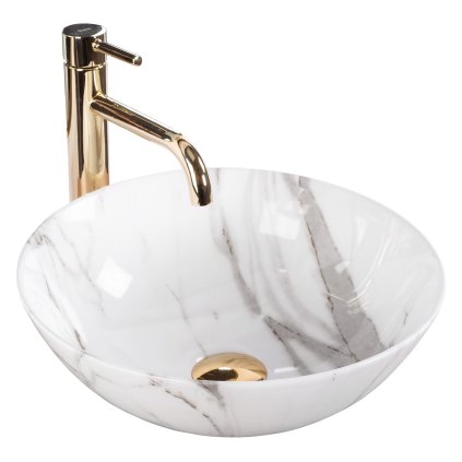Rea Stella, umývadlo na dosku 355x355x135 mm, imitácia kameňa-Aiax Shiny, REA-U9088