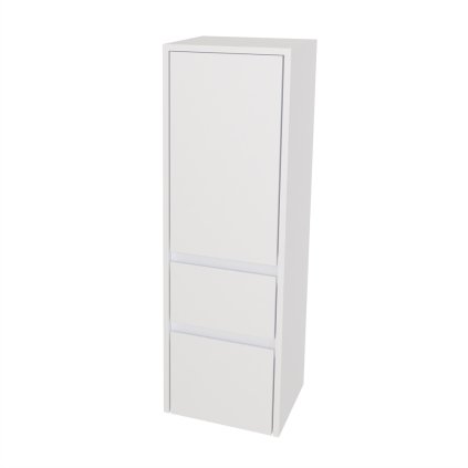 Mereo, Mereo Opto kúpeľňová skrinka vysoká 125 cm, ľavé otváranie, Multidecor, Biela vysoký lesk perlička, MER-CN995LBIEL