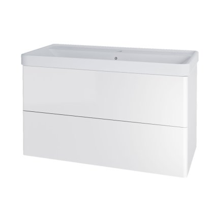 Mereo, Mereo Siena, kúpeľňová skrinka s keramickým umývadlom 101 cm, biela lesk, MER-CN4121