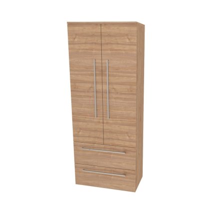 Mereo, Mereo Bino, kúpeľňová skrinka vysoká 163 cm, dvojitá, Multidecor, Light Select Walnut, MER-CN699LSW1