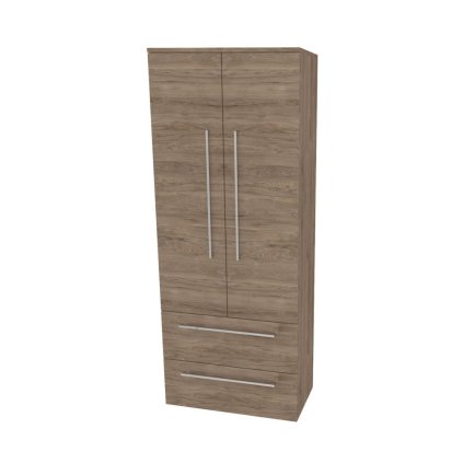 Mereo, Mereo Bino, kúpeľňová skrinka vysoká 163 cm, dvojitá, Multidecor, Dark Rockford Hic, MER-CN699DRH1