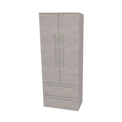 Mereo, Mereo Bino, kúpeľňová skrinka vysoká 163 cm, dvojitá, Multidecor, Chromix strieborný, MER-CN699ACST
