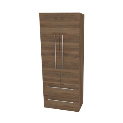 Mereo, Mereo Bino, kúpeľňová skrinka vysoká 163 cm, dvojitá, Multidecor, Orech Pacifik tabákový, MER-CN699OPT2