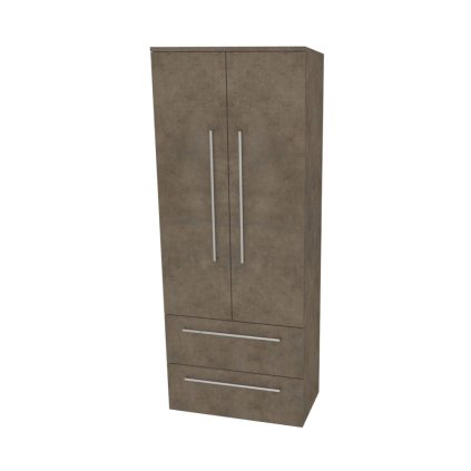 Mereo, Mereo Bino, kúpeľňová skrinka vysoká 163 cm, dvojitá, Multidecor, Betón Chicago tmavosivý, MER-CN699BCS2