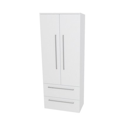 Mereo, Mereo Bino, kúpeľňová skrinka vysoká 163 cm, dvojitá, Multidecor, Biela vysoký lesk perlička, MER-CN699BIEL