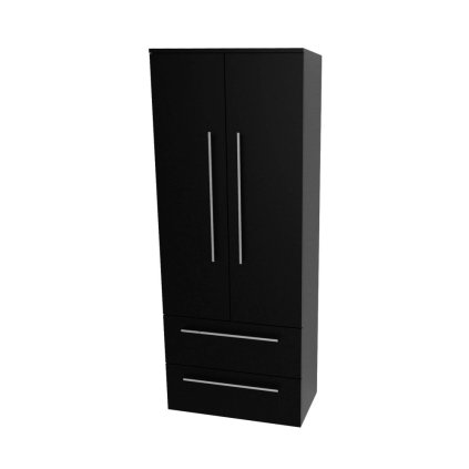 Mereo, Mereo Bino, kúpeľňová skrinka vysoká 163 cm, dvojitá, Multidecor, Čierna Supermat, MER-CN699CIPM