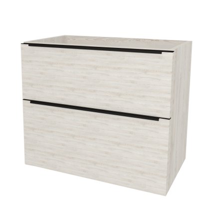 Mereo Mailo, kúpeľňová skrinka 81 cm, čierne madlo, Multidecor, White Loft Pine, MER-CN591SBWLP1