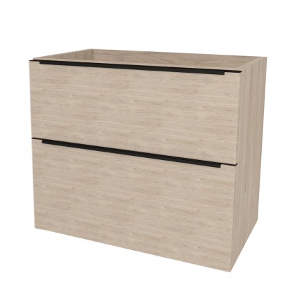 Mereo, Mereo Mailo, kúpeľňová skrinka 81 cm, čierne madlo, Multidecor, Light Rock Hickory, MER-CN591SBLRH1