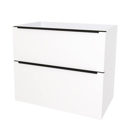 Mereo Mailo, kúpeľňová skrinka 81 cm, čierne madlo, Multidecor, Biela Arctic, MER-CN591SBBIAA
