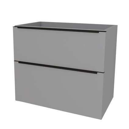 Mereo, Mereo Mailo, kúpeľňová skrinka 81 cm, čierne madlo, Multidecor, Šedá supermat, MER-CN591SBSEDA