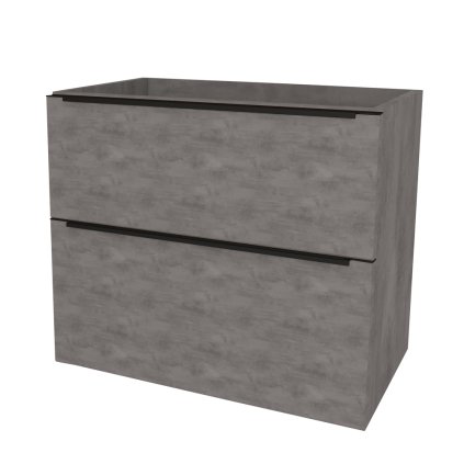 Mereo, Mereo Mailo, kúpeľňová skrinka 81 cm, čierne madlo, Multidecor, Betón tmavosivý, MER-CN591SBBET2