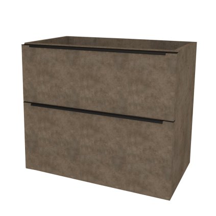 Mereo, Mereo Mailo, kúpeľňová skrinka 81 cm, čierne madlo, Multidecor, Betón Chicago tmavosivý, MER-CN591SBBCS2