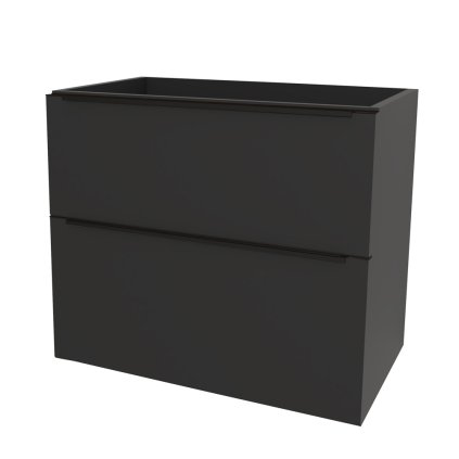 Mereo, Mereo Mailo, kúpeľňová skrinka 81 cm, čierne madlo, Multidecor, Čierna Supermat, MER-CN591SBCIPM