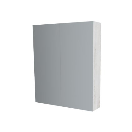 Mereo, Mereo Kúpeľňová zrkadlová skrinka 60 cm, galerka, 2 x dvierka, Multidecor, White Loft Pine, MER-CN798G62WLP1