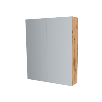 Mereo, Mereo Kúpeľňová zrkadlová skrinka 80 cm, galerka, 2 x dvierka, Multidecor, Dub Wotan, MER-CN798G82DWOT